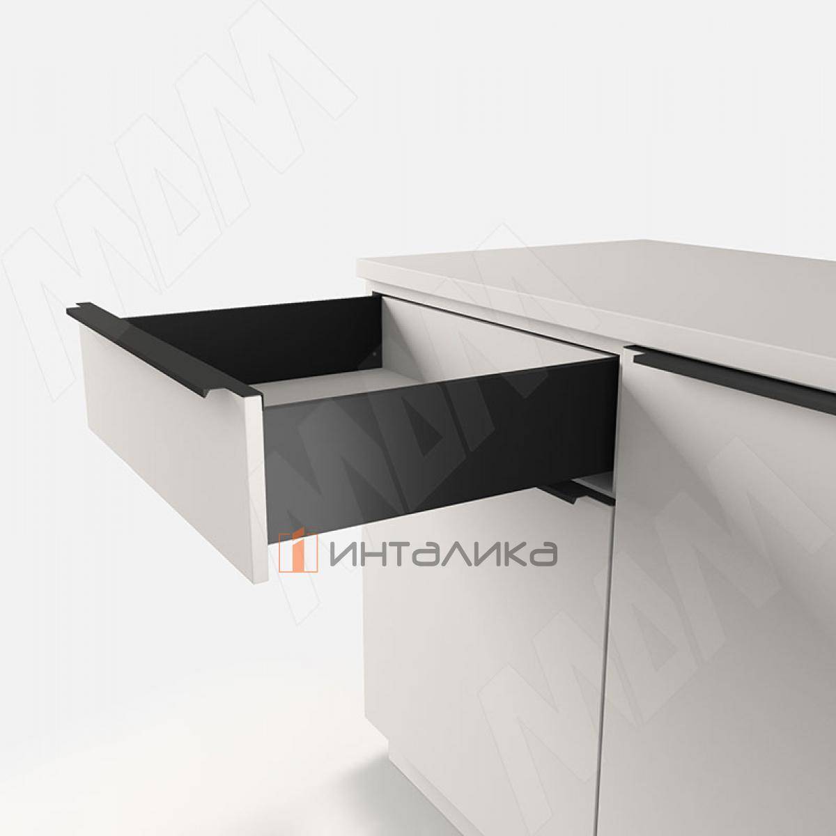 LS BOX комплект ящика 500 мм, цвет черный (боковины h120 мм с направляющими открывания от нажатия) (LT120500BL)