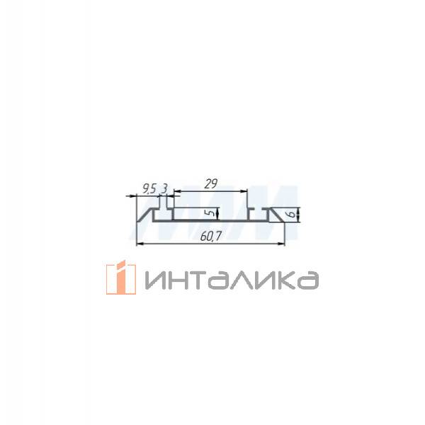 Интегро / Integro Направляющая нижняя графит, L-3000