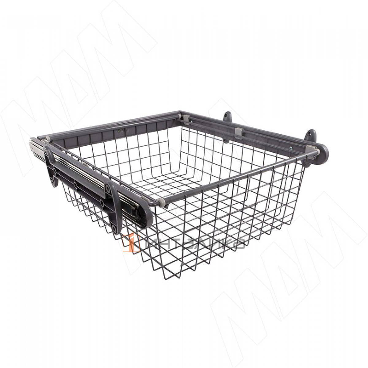 BELLE Корзина для белья, 500 мм, графит, полн. выдв. (BE50BAGR)