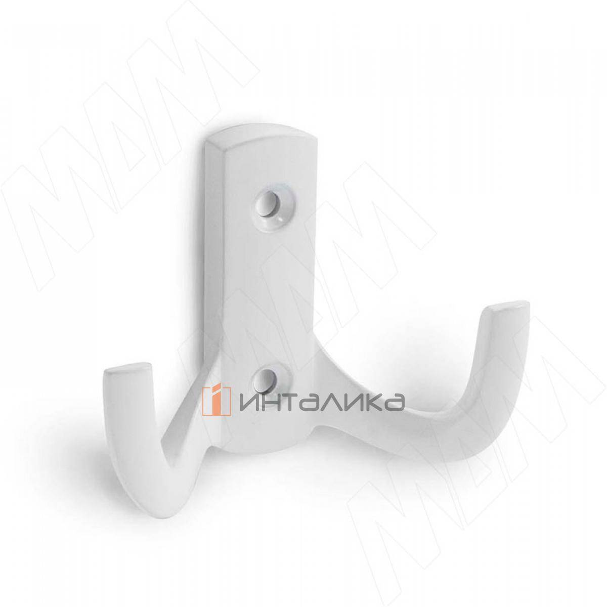 Крючок двухрожковый белый матовый (HK.18.WTM)