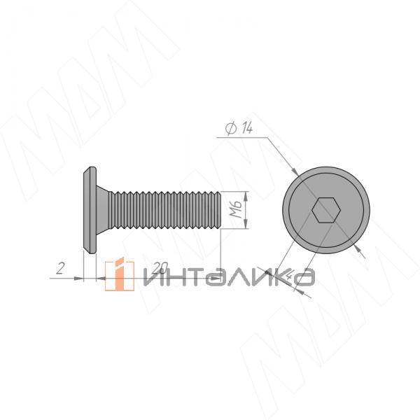 HXS M6 X20 FL MP