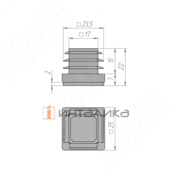 HL.S.25X25.FLT.BL
