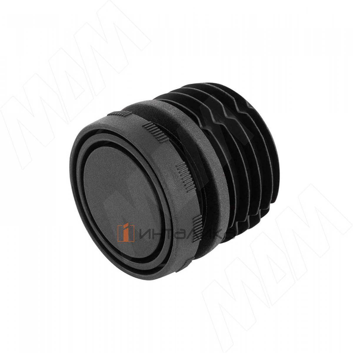 Подпятник регулируемый, для круглой трубы D60 мм, черный (HL.R.60.ADJ.BL)