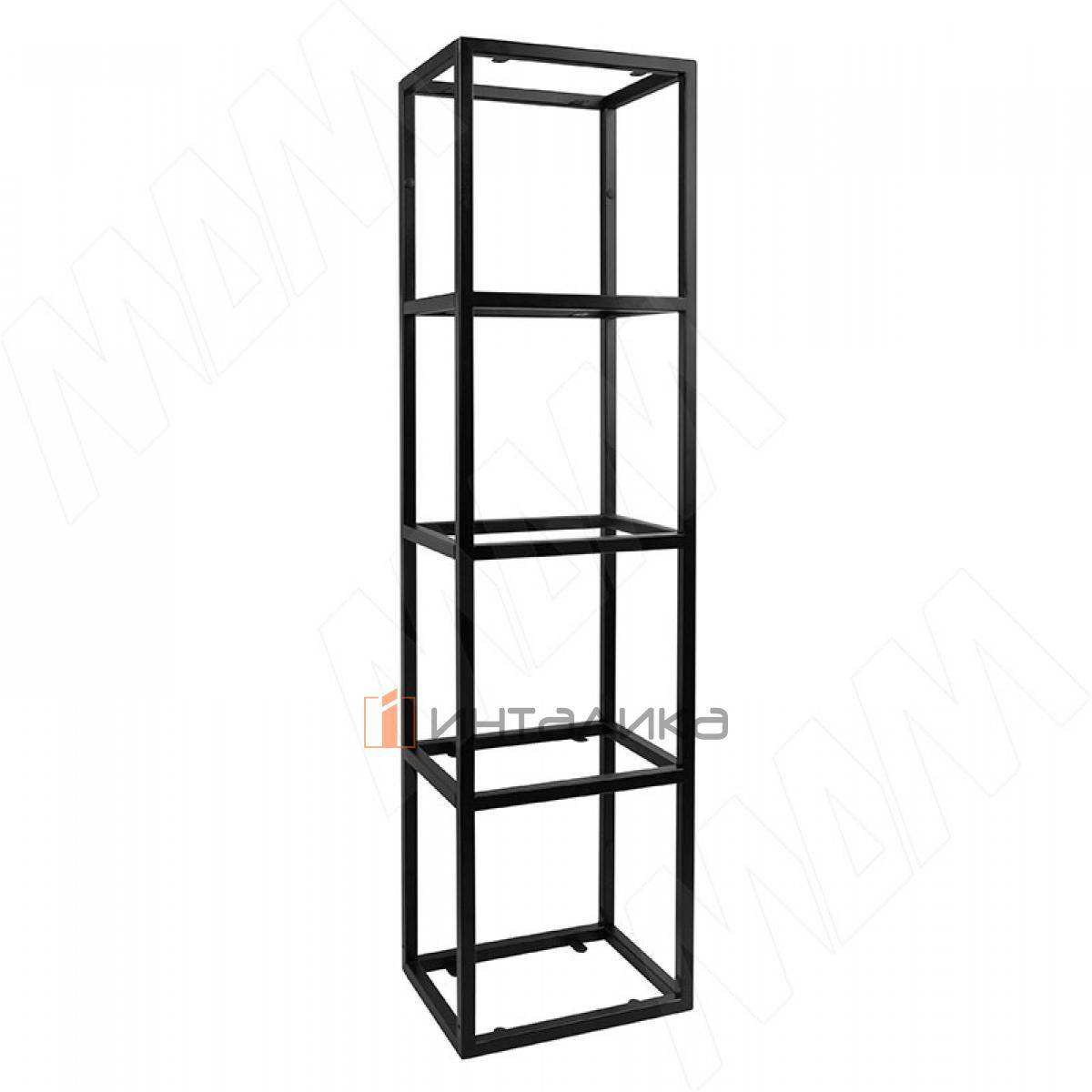 Металлокаркас-стеллаж 250х1300х340мм на 5 полок, черный (RAL 9005, муар) (MF.12.250х1300х340.BLC)