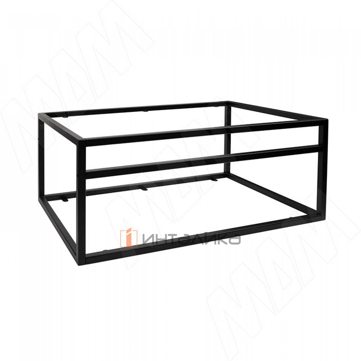 Металлокаркас-тумба подвесная 800x330x480мм для раковины, черный (RAL 9005,муар) (MF.10.800х330х480.BLC)