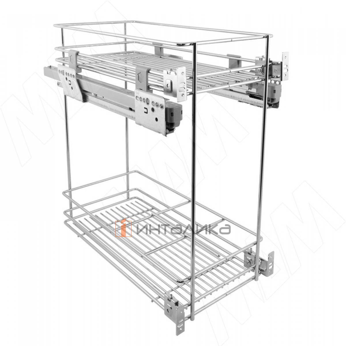 ROUND Двухуровневая корзина, 300 мм, с боковым нижн. креплением, направляющие Nova Pro (EGTGMSL30B2C)