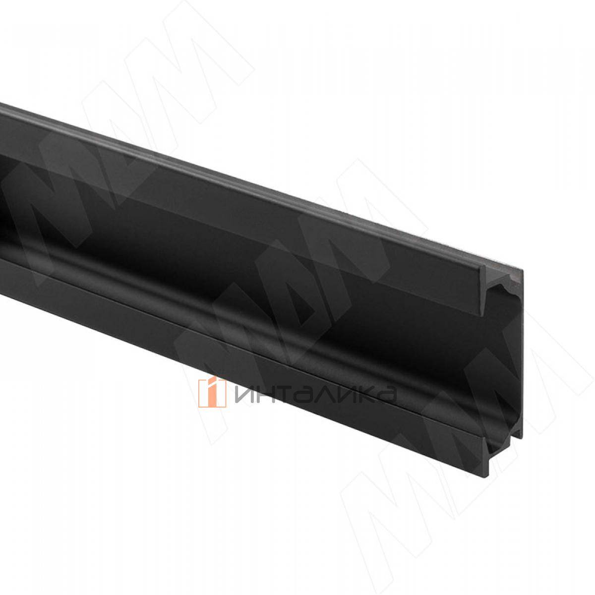 Профиль-ручка крепление саморезами черный матовый, L-3000мм (PH.RU21.3000.BL PR)