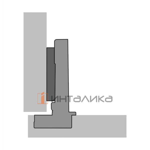 Петля HETTICH HETTICH Веосис / Veosys (В 11.5) 105°, для дверей 14-22 мм, накладная, с доводчиком, TH52, Ø35, под саморезы, нержавеющая сталь