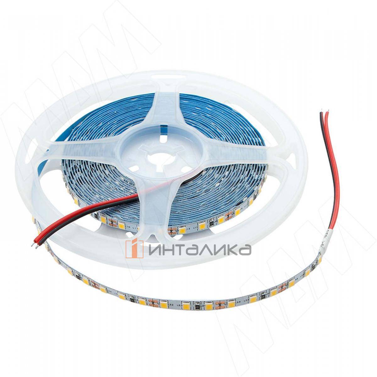 Лента светодиодная 2835/120, 24V, 5 м, основание 5 мм, холодный белый 6000К, IP20, 9.6W/1м (LS24-2835CW20-9.6C8)