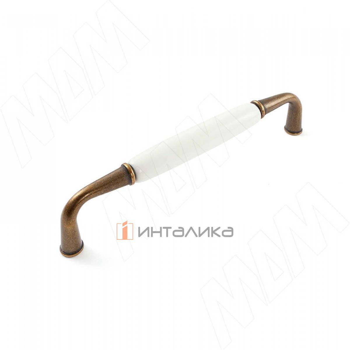 SCANDI Ручка-скоба 128мм бронза состаренная/керамика