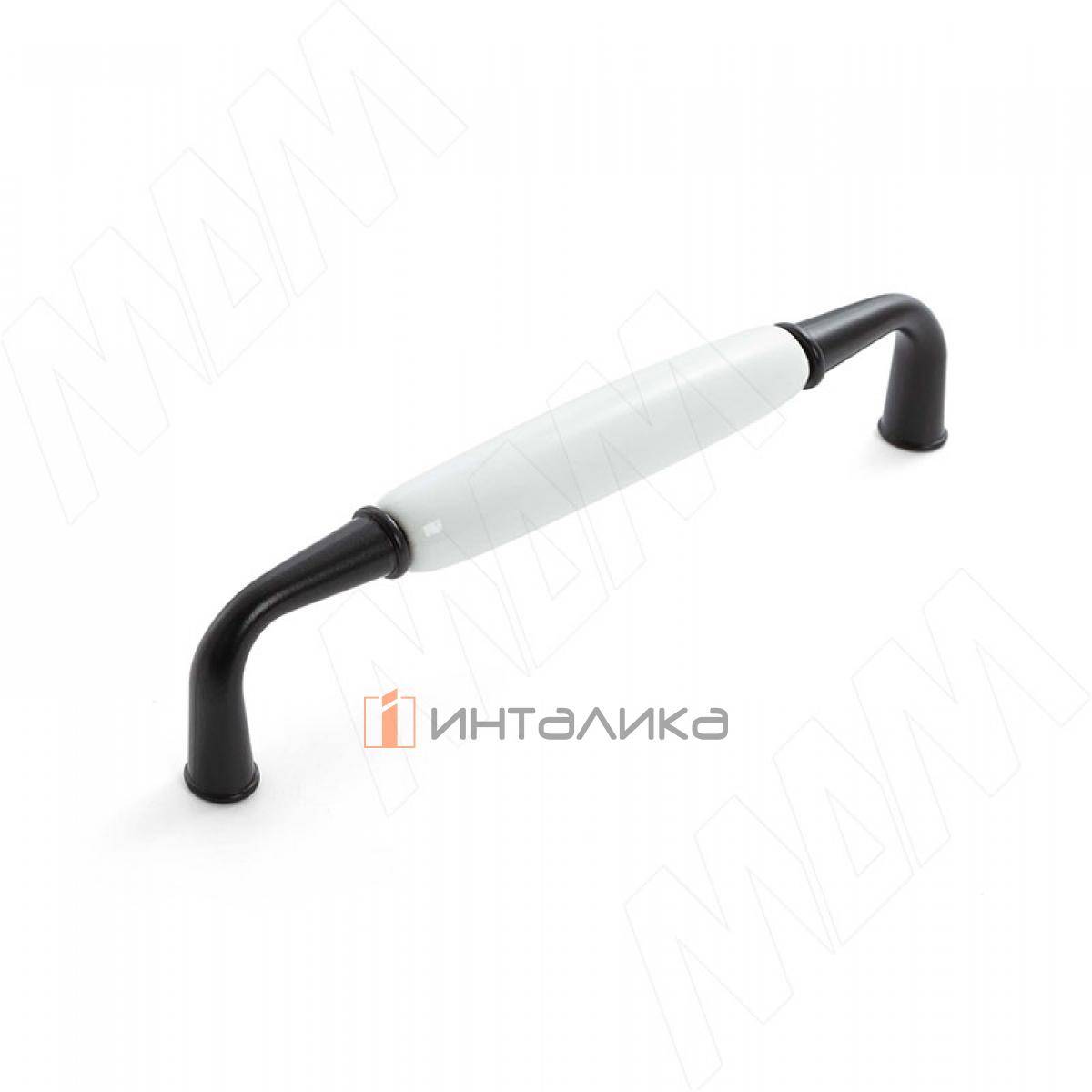 SCANDI Ручка-скоба 128мм черный матовый/керамика