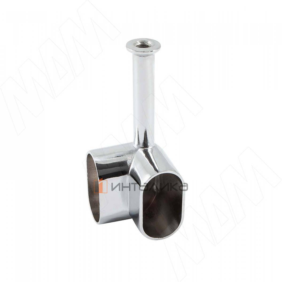 Штангодержатель для овальной штанги угловой, хром