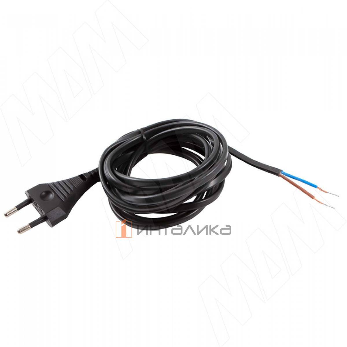 Шнур сетевой, вилка S52, 1 м, черный