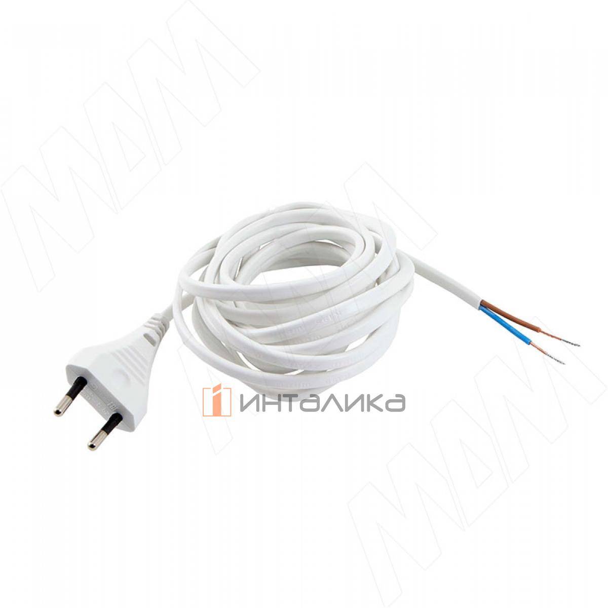 Шнур сетевой, вилка S52, 1 м, белый