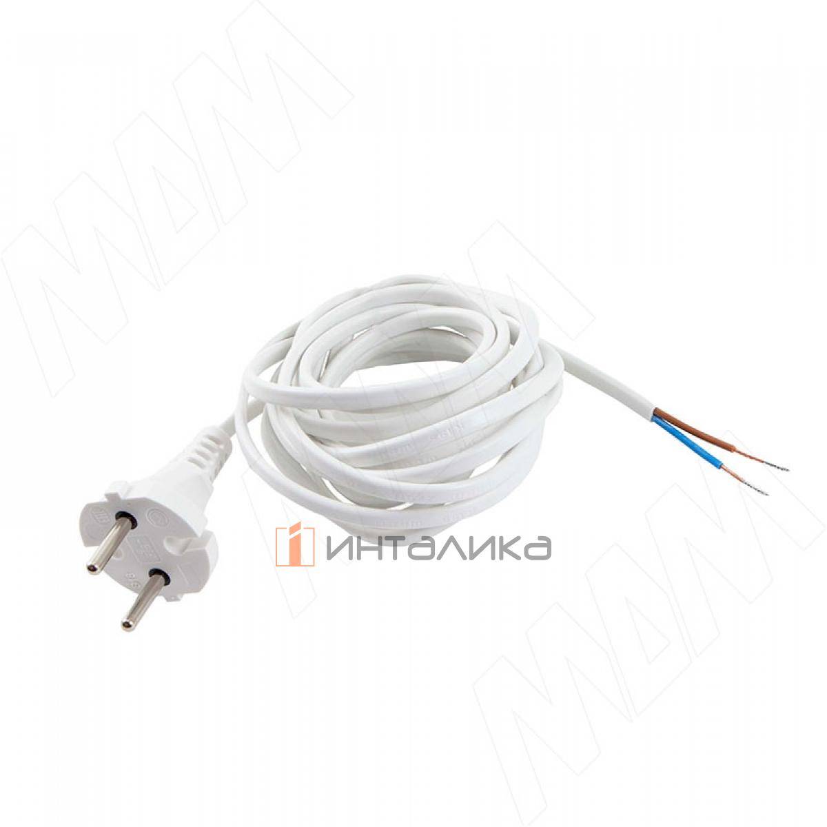 Шнур сетевой, вилка S18, 3 м, белый