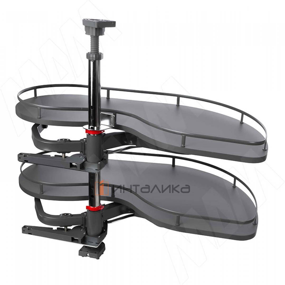 FLY MOON 3.0 GALAXY VGF, механизм угловой пов., 2 полки, эллипт. прут., противоск. покр., с доводчиком, графит, правый