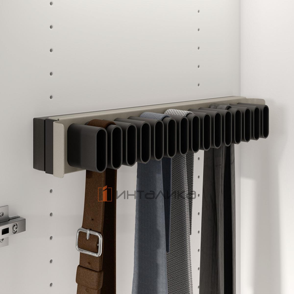 Держатель для галстуков и ремней выдвижной 450, КЕССЕБЁМЕР / KESSEBOHMER Конеро, D 475, шампань