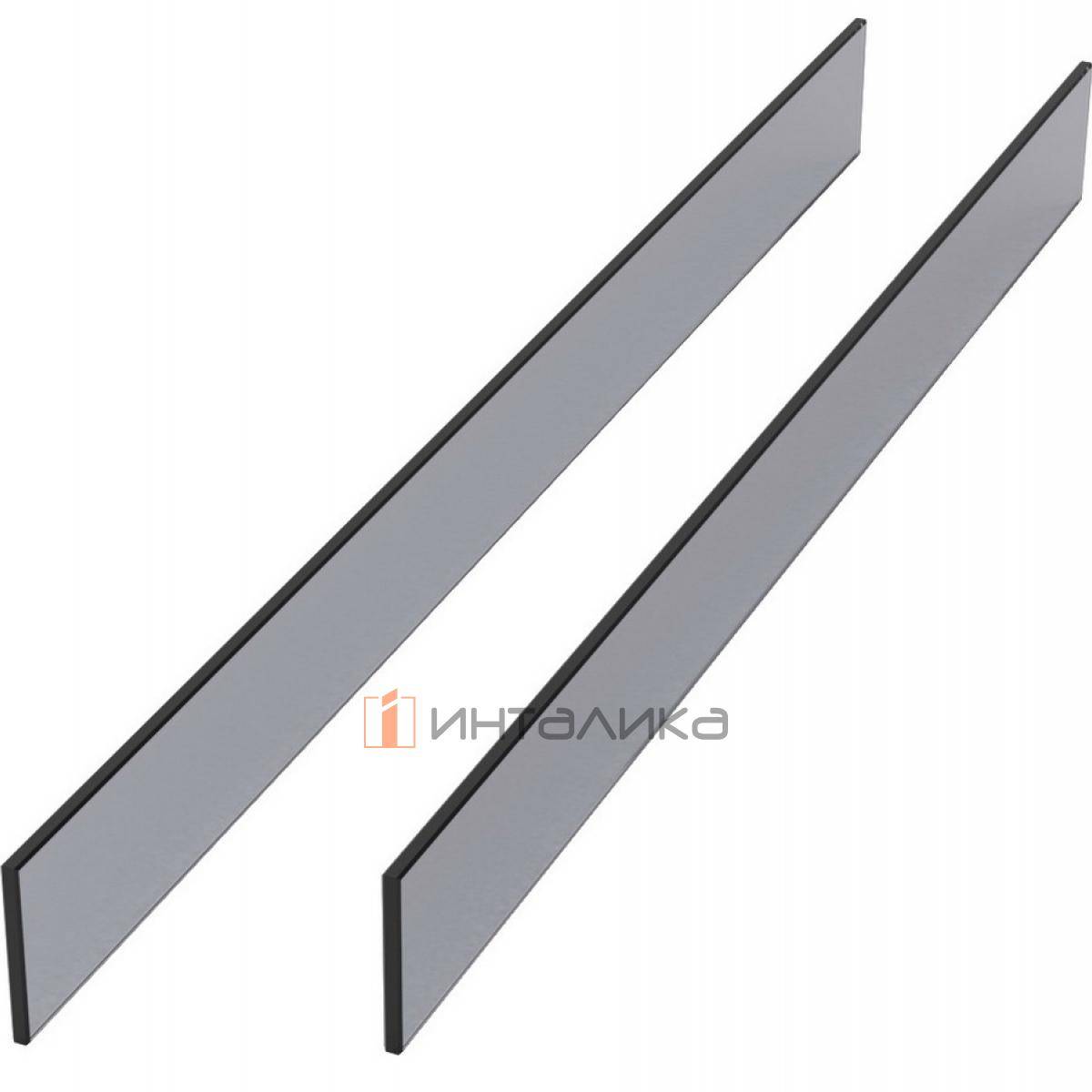 Стекла закаленные 2 шт  для полки КЕССЕБЁМЕР / KESSEBOHMER Конеро W 810-870, H 72, переднее стекло 739x6x61, заднее стекло 689x6x61, темный матовый