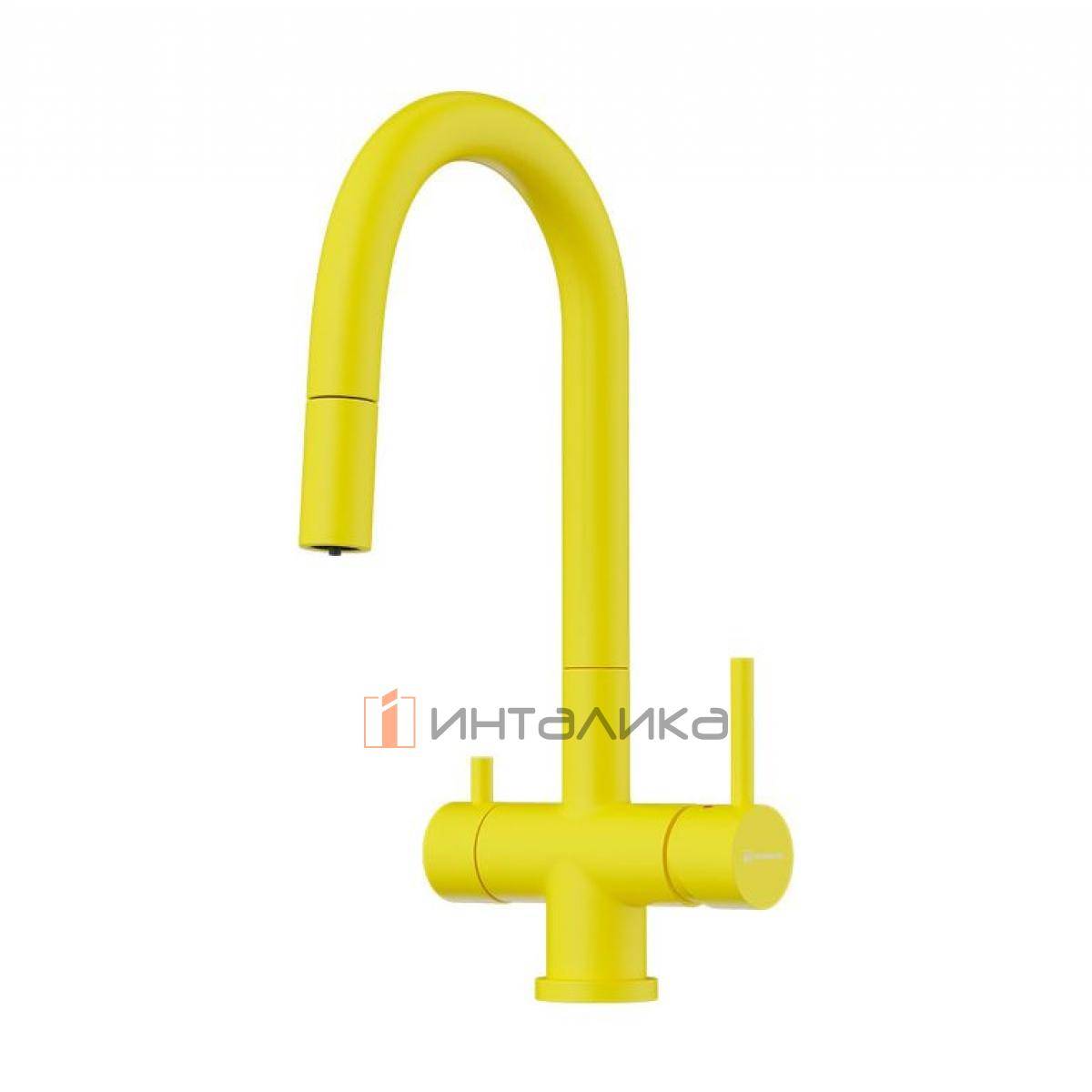 Смеситель Omoikiri AKITA-S однорычажный, с выводом питьевой воды, с гибким шлангом, sicilian lemon