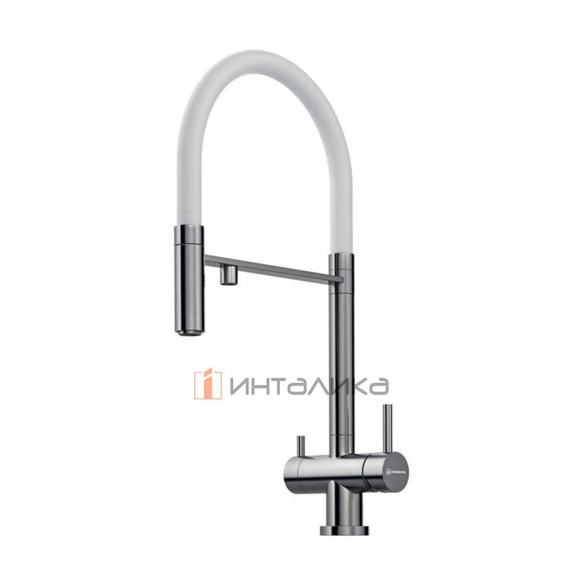 Смеситель Omoikiri KANTO однорычажный, с выводом питьевой воды, с гибким шлангом, нержавеющая сталь