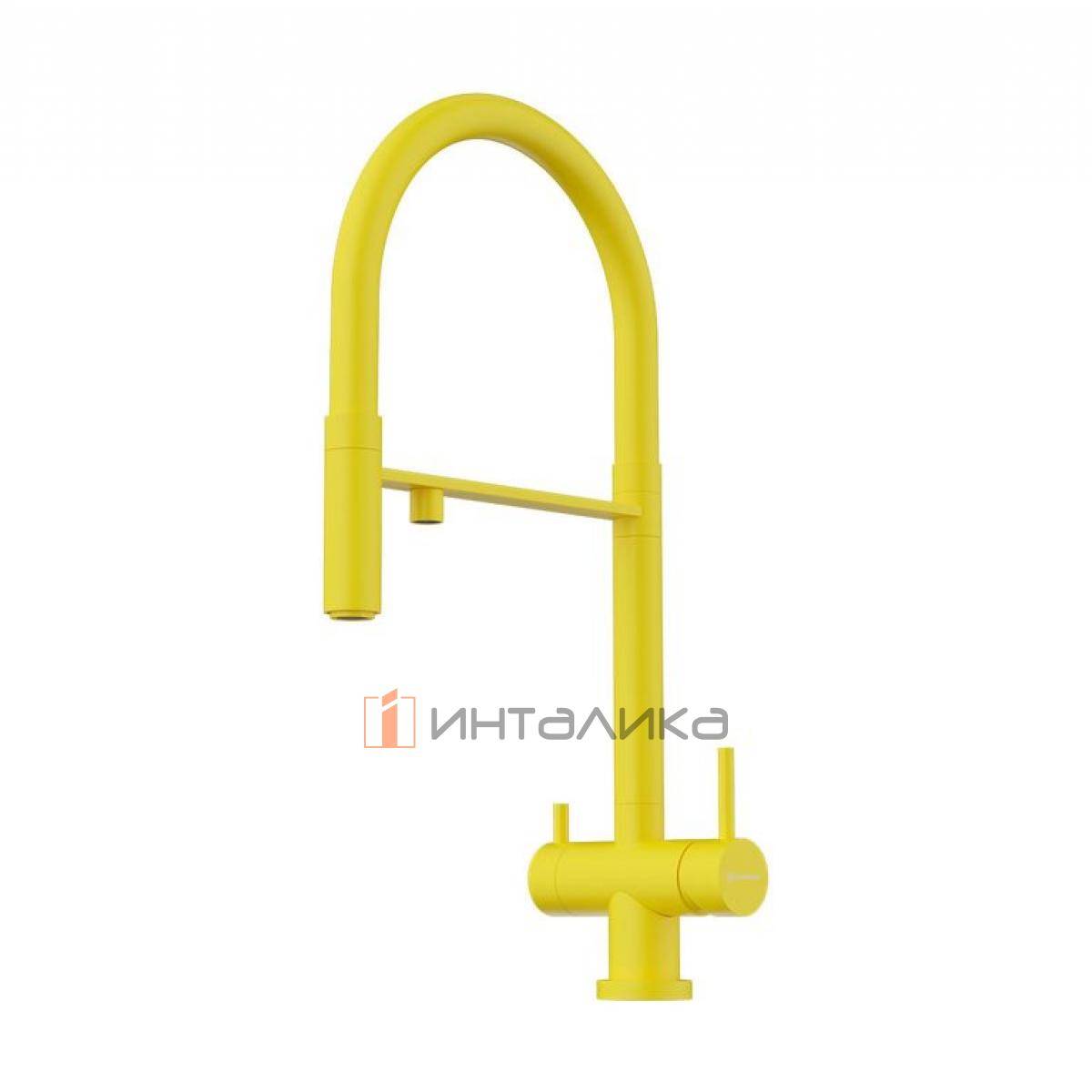 Смеситель Omoikiri KANTO однорычажный, с выводом питьевой воды, с гибким шлангом, sicilian lemon