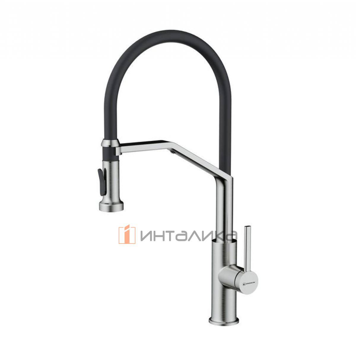 Смеситель Omoikiri MAKKARI 2 Plus-SB, с выводом питьевой воды, с гибким шлангом, нержавеющая сталь