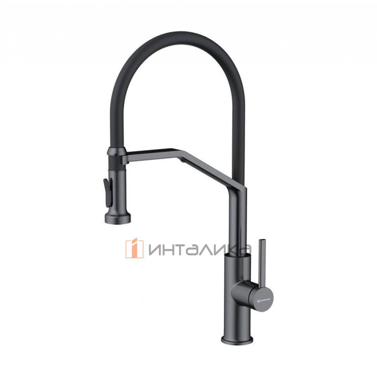 Смеситель Omoikiri MAKKARI 2 Plus-SB, с выводом питьевой воды, с гибким шлангом, вороненая сталь