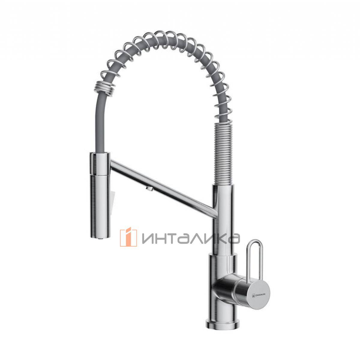 Смеситель Omoikiri MIKAWA 2 Plus-SB, с выводом питьевой воды, с гибким шлангом, нержавеющая сталь