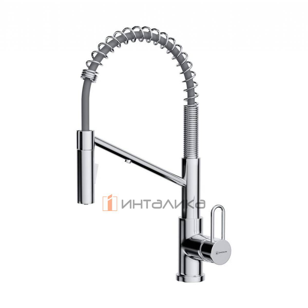 Смеситель Omoikiri MIKAWA 2 Plus-SB, с выводом питьевой воды, с гибким шлангом, хром