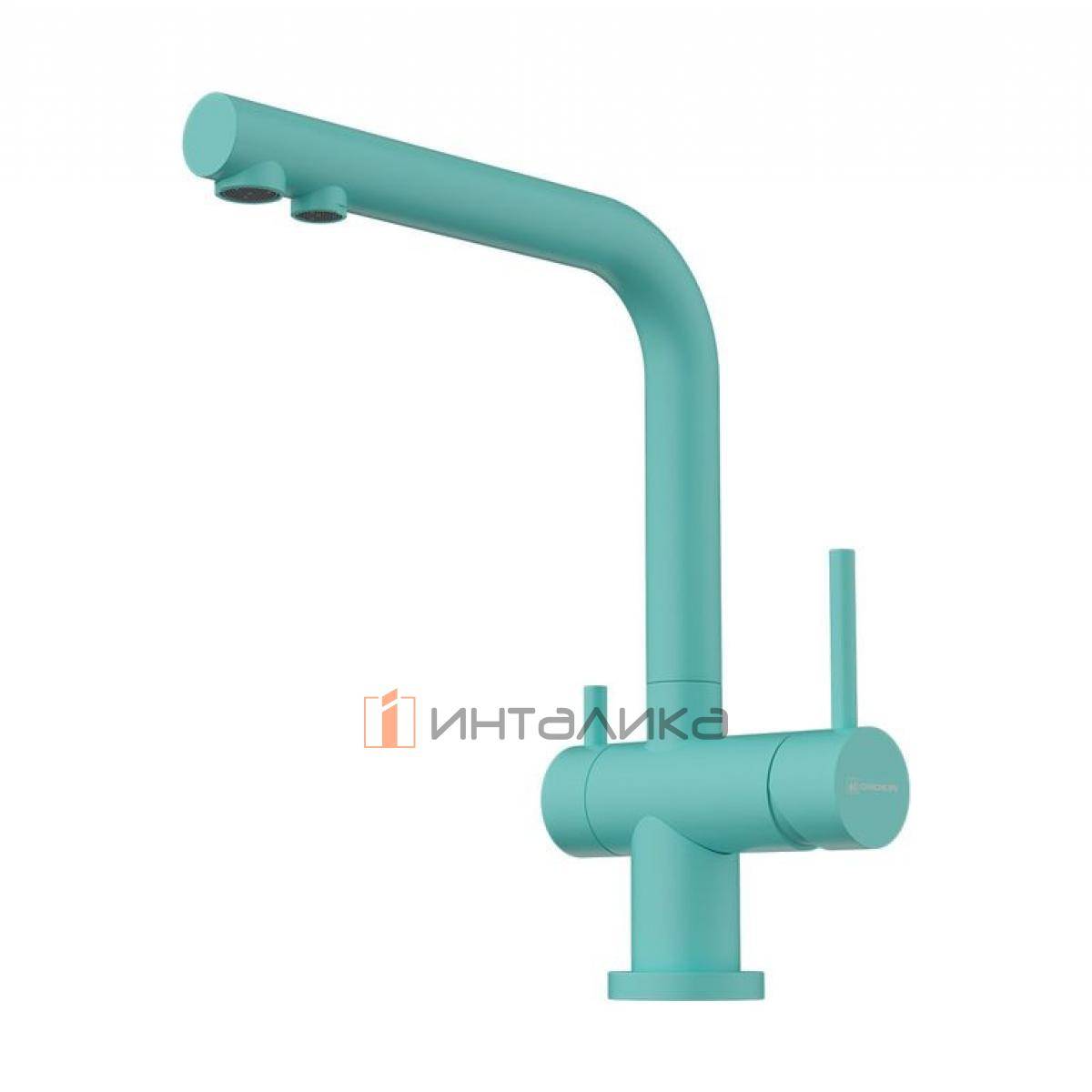 Смеситель Omoikiri NAGANO однорычажный, с выводом питьевой воды, azur blue