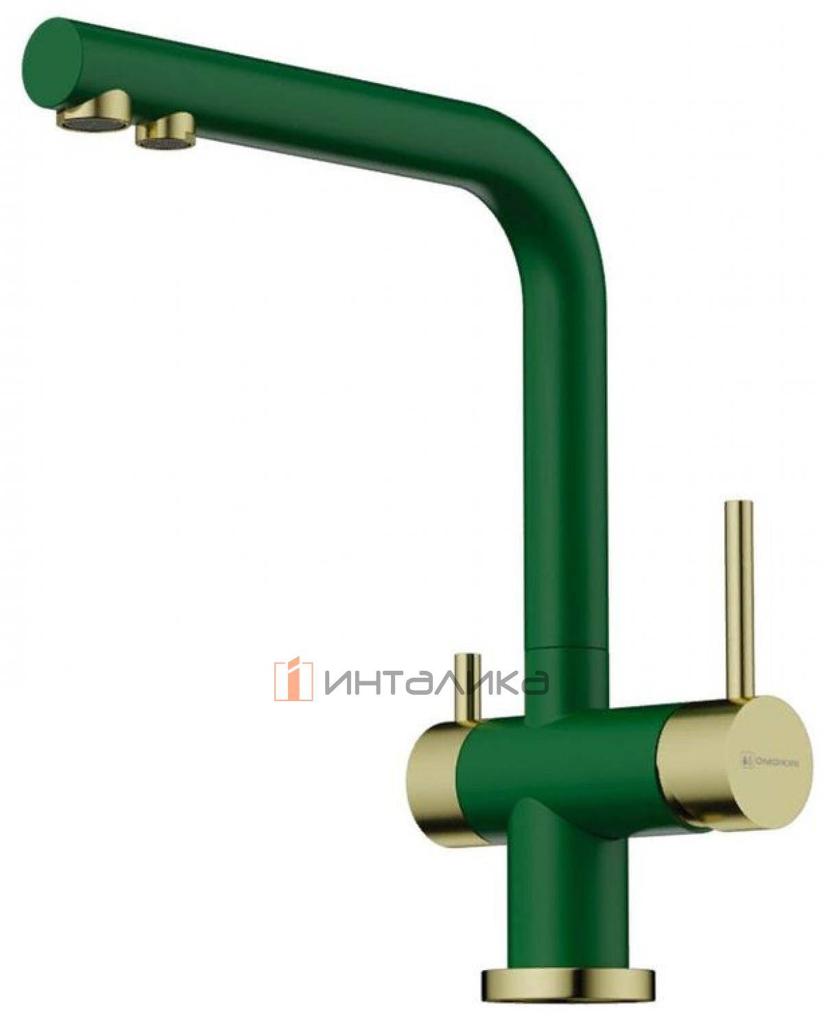 Смеситель Omoikiri NAGANO однорычажный, с выводом питьевой воды, royal green