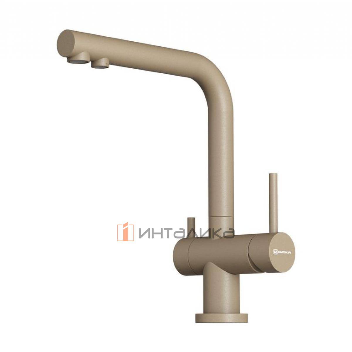 Смеситель Omoikiri NAGANO-P однорычажный, с выводом питьевой воды, карамель