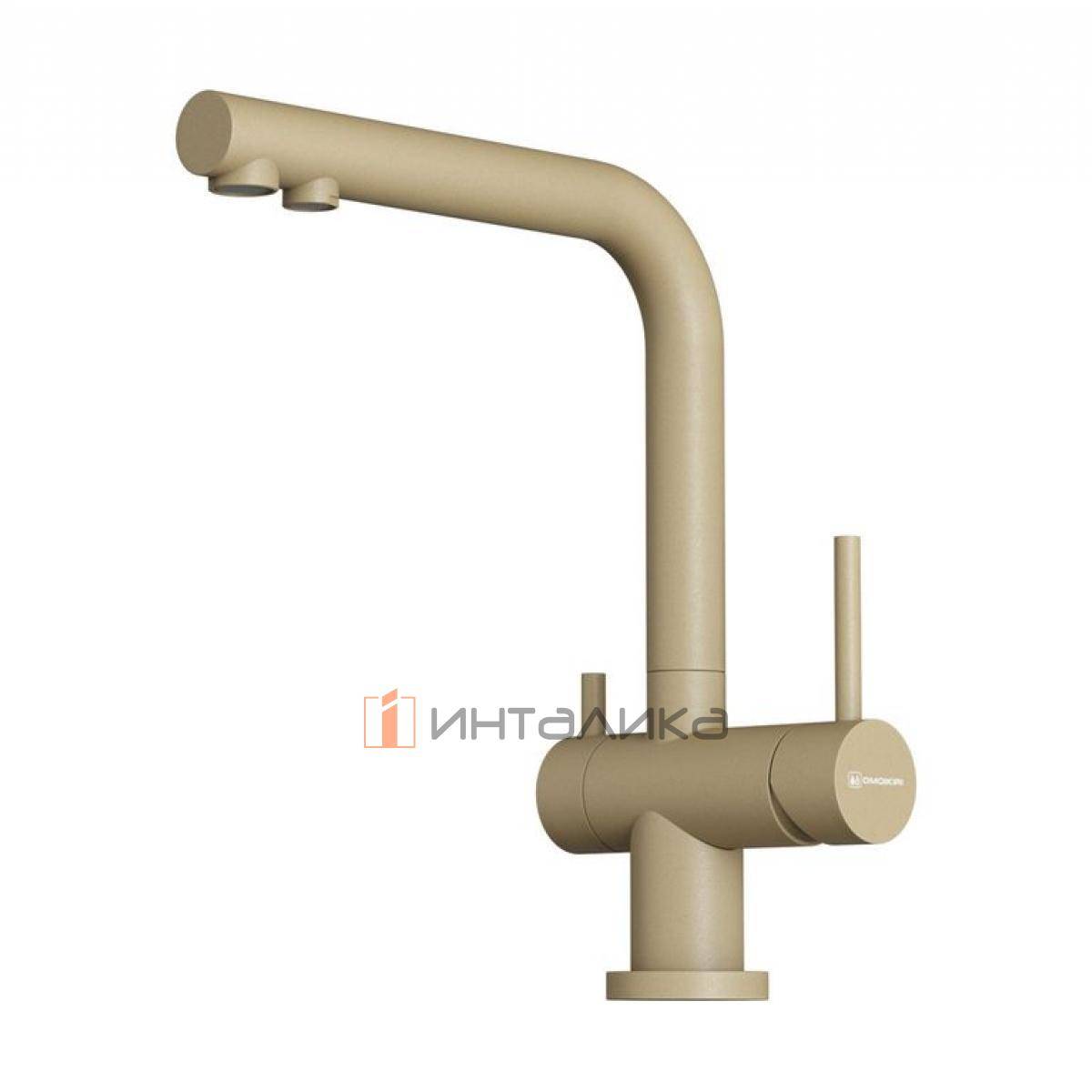Смеситель Omoikiri NAGANO-P однорычажный, с выводом питьевой воды, шампань