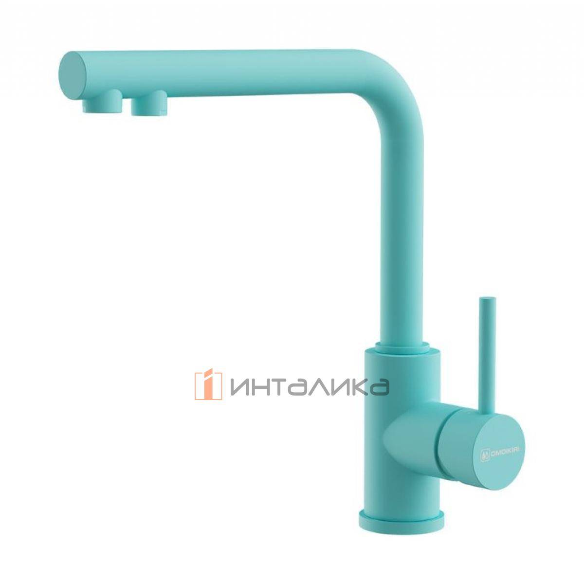 Смеситель Omoikiri NAKAGAWA 2 Plus однорычажный, с выводом для питьевой воды, azur blue