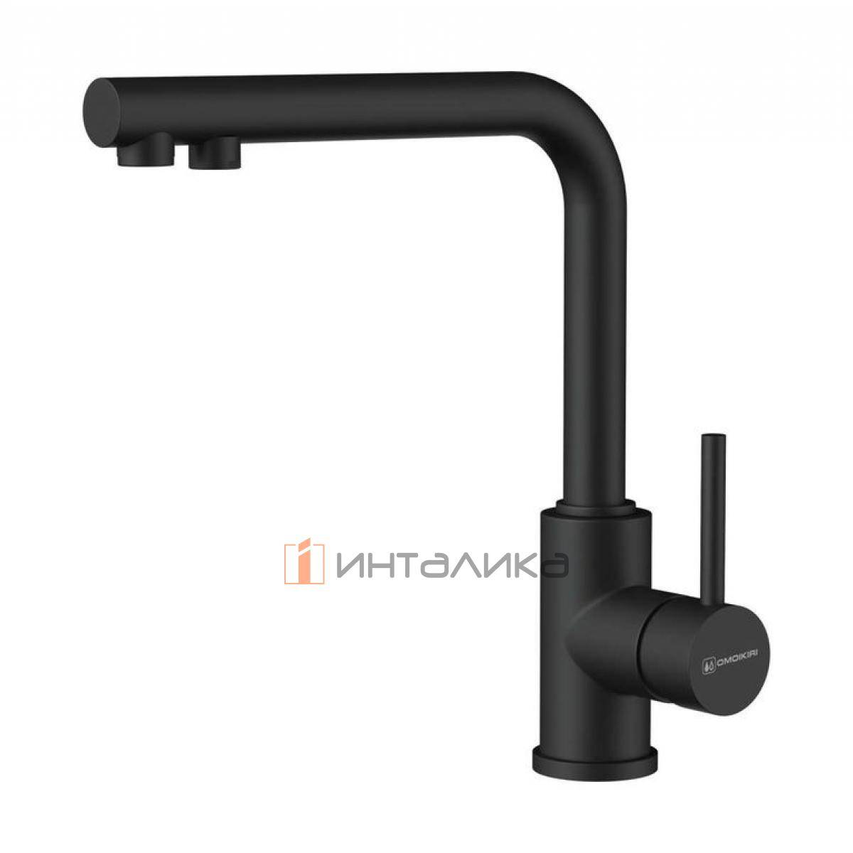 Смеситель Omoikiri NAKAGAWA 2 Plus однорычажный, с выводом для питьевой воды, графит