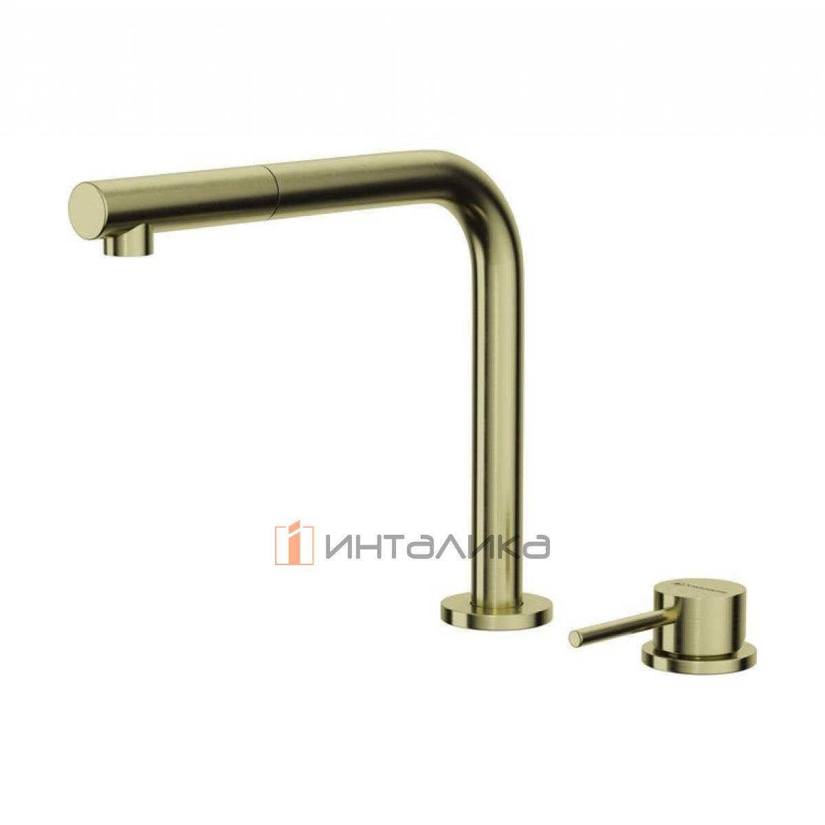 Смеситель-трансформер Omoikiri NARA-S установка под окно, с выдвижным шлангом, светлое золото