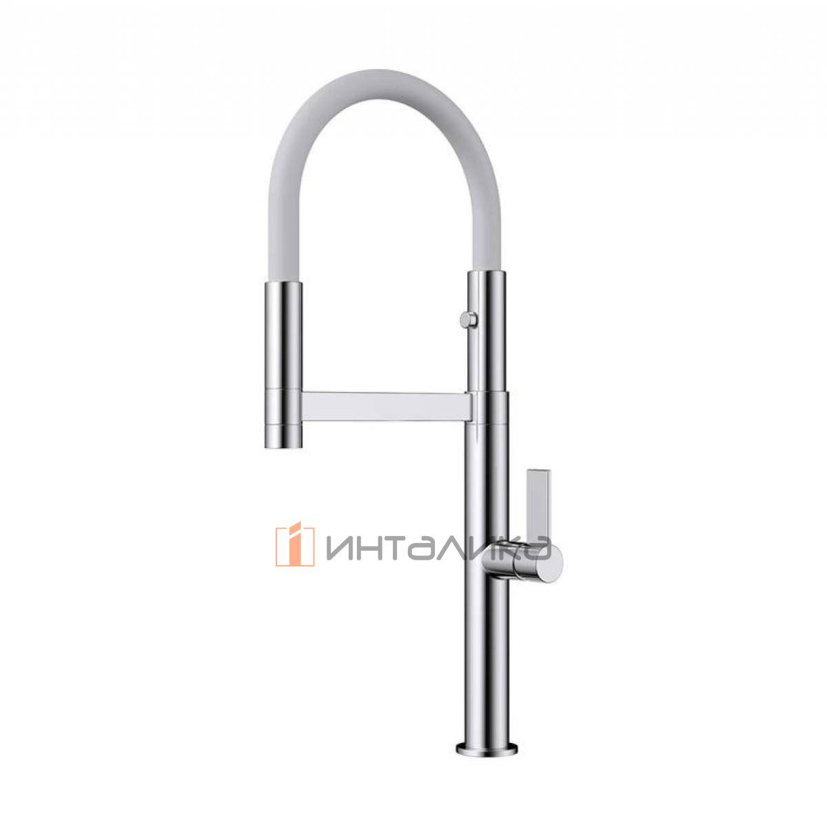 Смеситель Omoikiri OSAKA однорычажный, с гибким шлангом, хром | белый