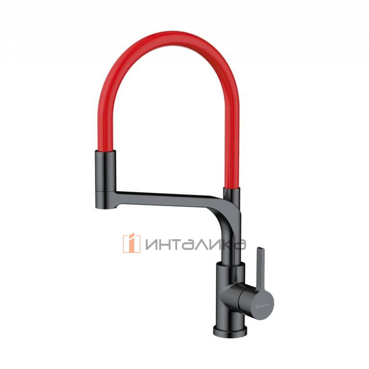 Смеситель Omoikiri SINTO 2 Plus однорычажный, с выводом питьевой воды, с гибким шлангом, ворон сталь