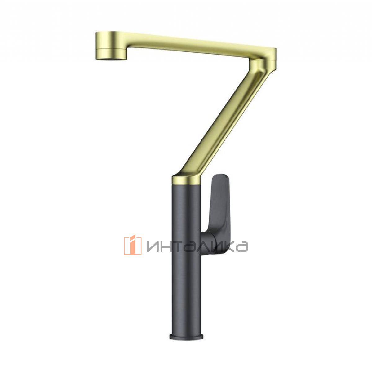 Смеситель Omoikiri TARA однорычажный, светлое золото |вороненая сталь