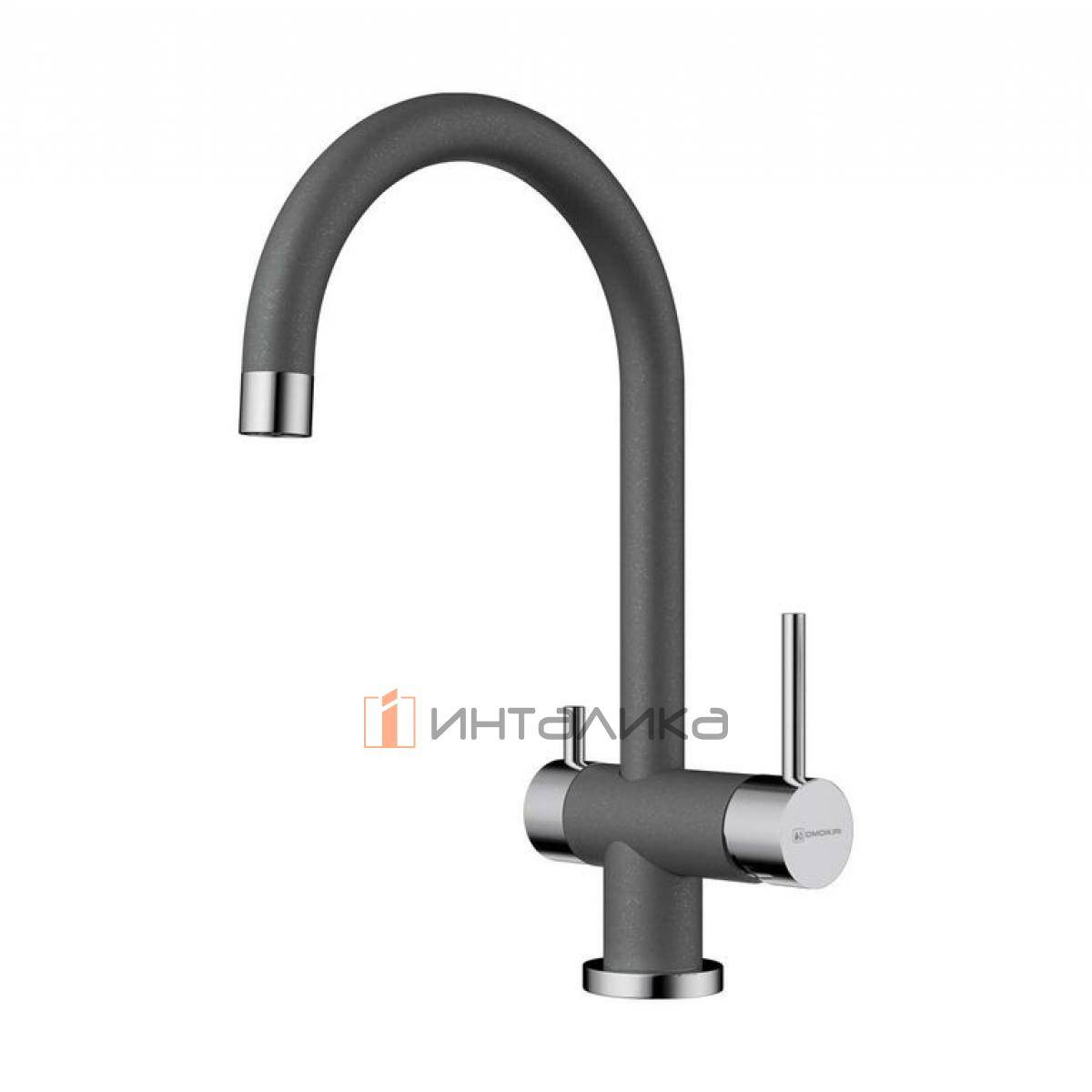 Смеситель Omoikiri YAMADA однорычажный, с выводом для питьевой воды, платина