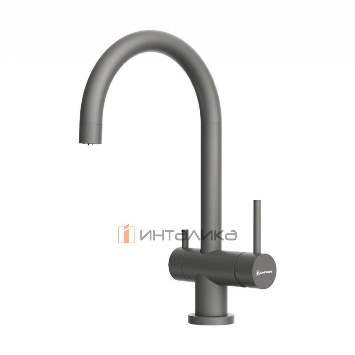 Смеситель Omoikiri YAMADA-P однорычажный, с выводом для питьевой воды, платина