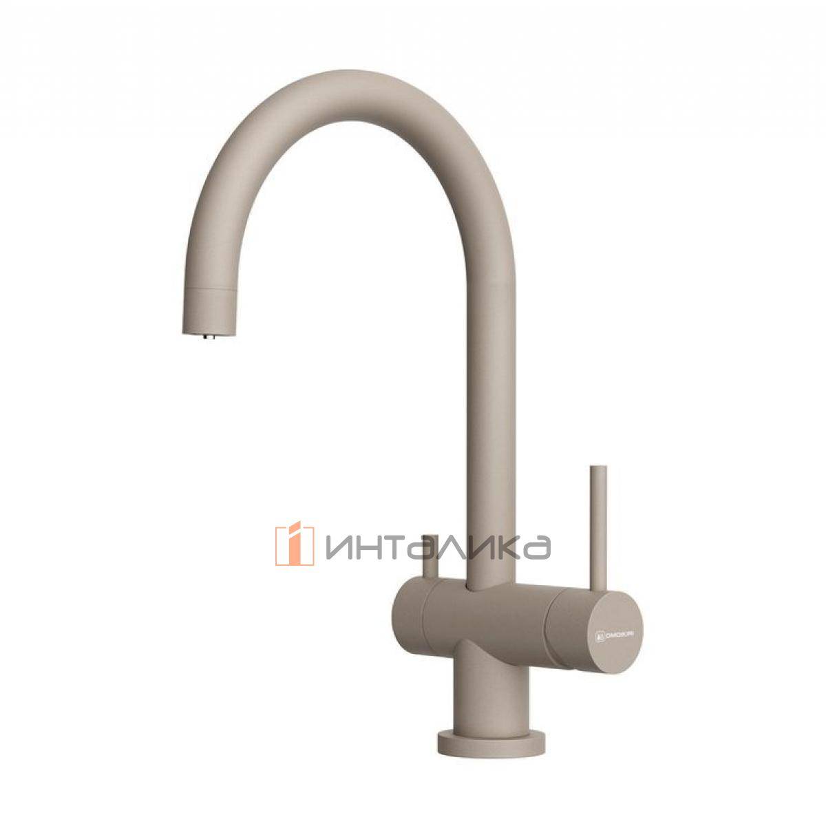 Смеситель Omoikiri YAMADA-P однорычажный, с выводом для питьевой воды, бежевый