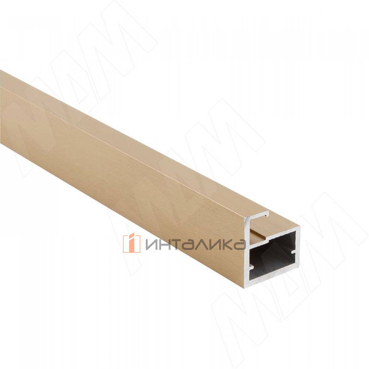 LINEA Профиль рамочный узкий, 20х22х8 мм, золото брашированное (анод), L-6000