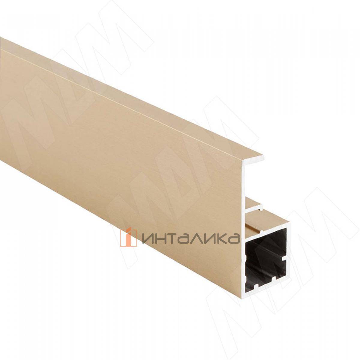 SECRET Профиль рамочный узкий, с интегрированной ручкой, золото брашированное (анод), L-2700