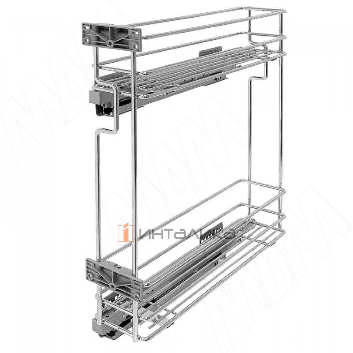 ROUND Двухуровневая корзина, 150 мм, бок. крепл. лев., направл. плавн. закр. Nova Pro