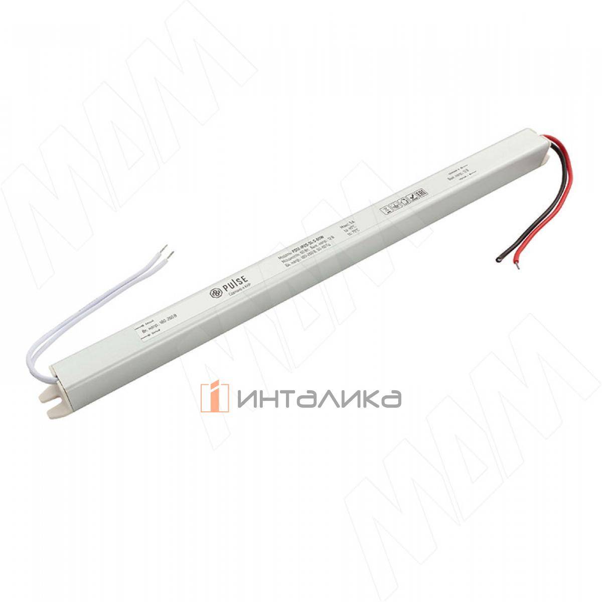 SLIM Блок питания AC-230/DC-12V, сверхтонкий, IP20, 60W