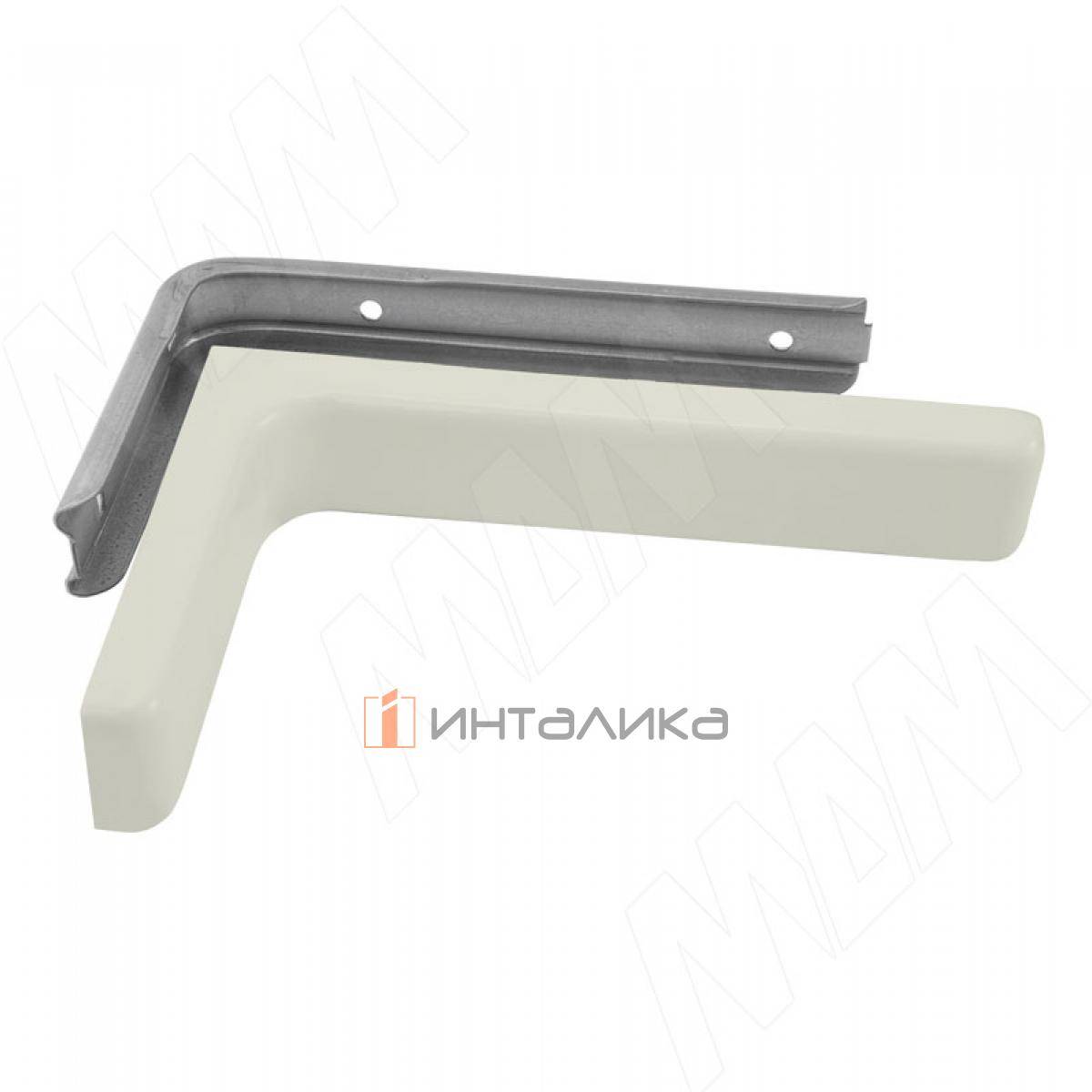 CORNER Менсолодержатель для деревянных полок с декоративной накладкой L-120 мм, белый (2 шт.)