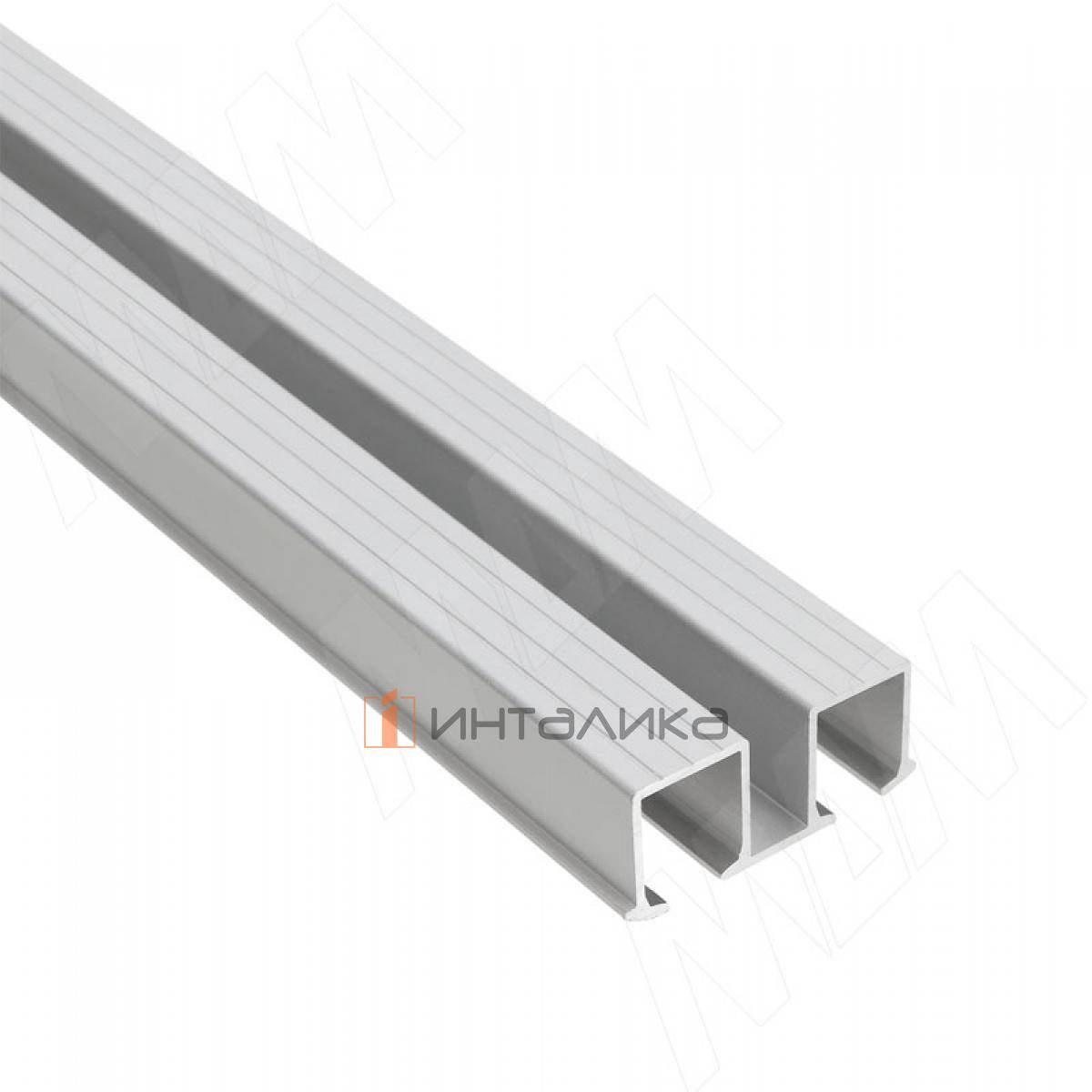 Yutu направляющая двойная верхняя для деревянных дверей, серебро, L-3000