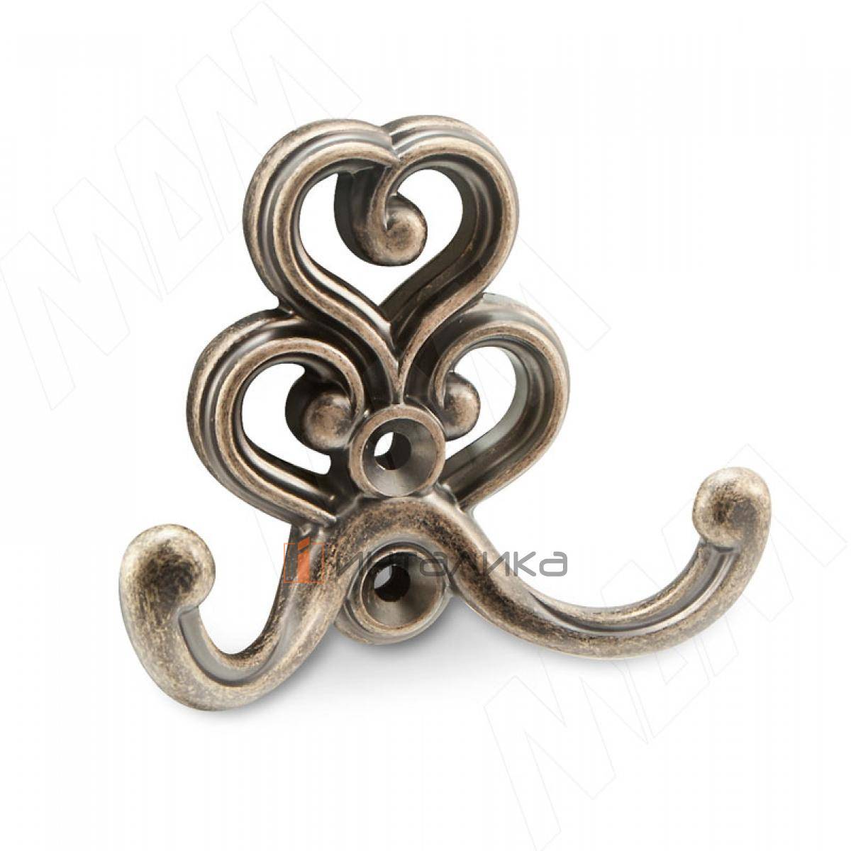 ROME Крючок двухрожковый бронза состаренная