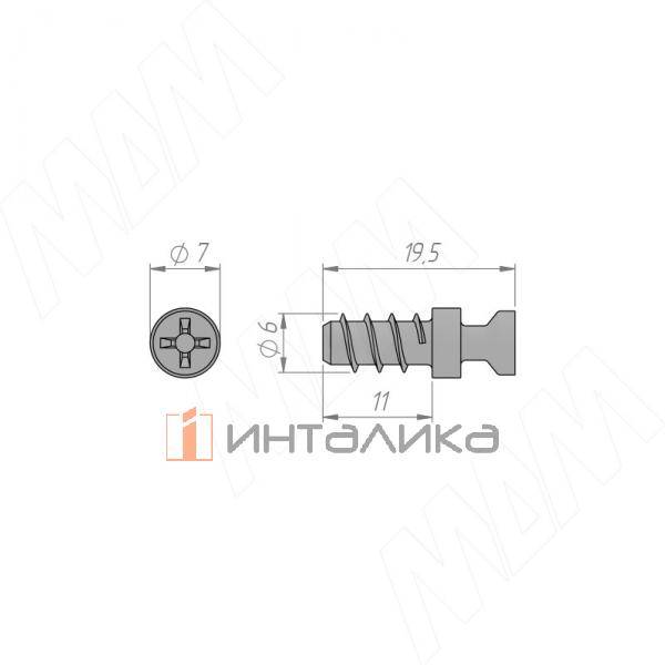 Шток эксцентрика усиленного евровинт, 6х11, оцинкованный
